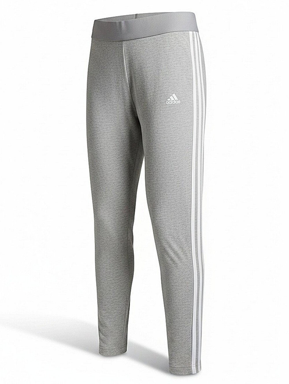 NWT! Adidas Light Grey Athletic Leggings with White Three Stripes